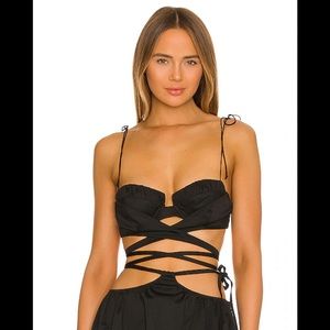 For Love and Lemons - size S - black bralette strappy top